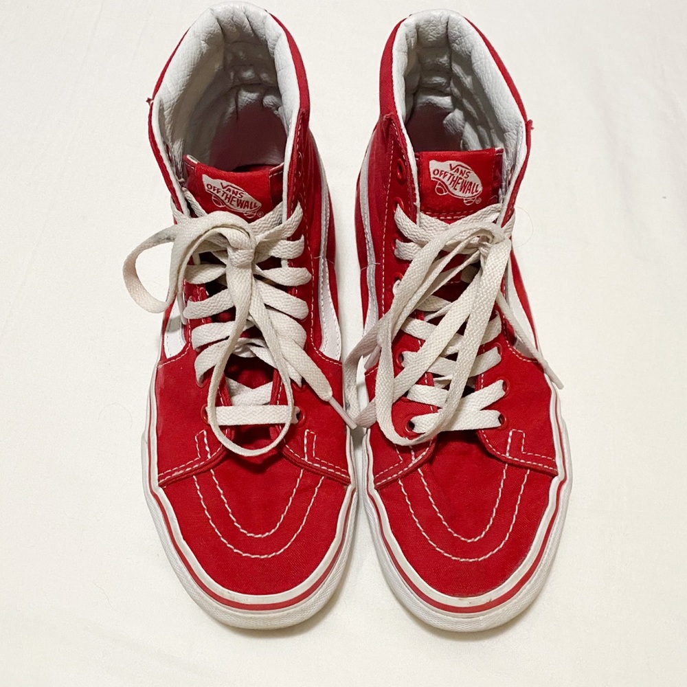 red old skool high top vans